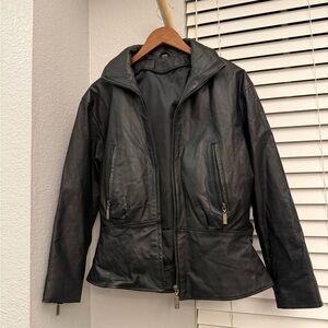 Vintage Black Genuine Leather Jacket | Woman’s Size Small